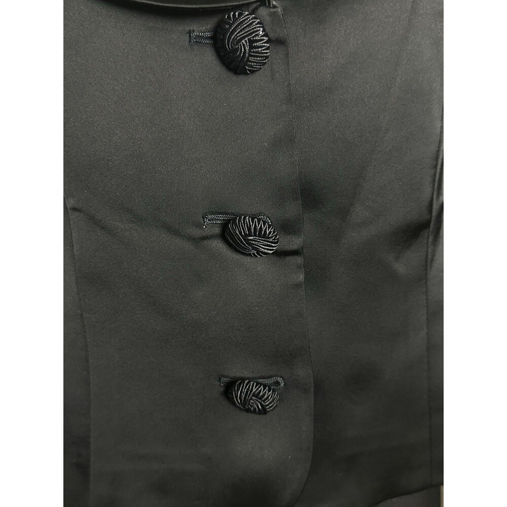 White House Black Market Black Sateen 3 Button Blazer Size 4 WHBM - Picture 3 of 7
